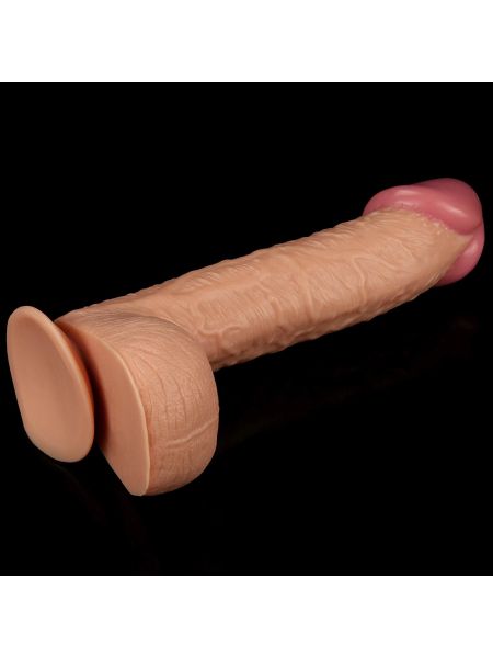 Duży żylasty cielisty penis z przyssawką 28,5 cm - 5