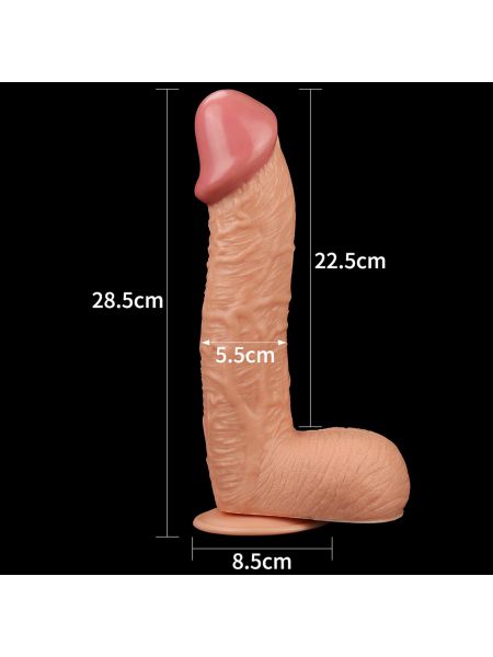 Duży żylasty cielisty penis z przyssawką 28,5 cm - 8