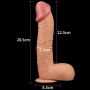 Duży żylasty cielisty penis dildo z jądrami przyssawką 28,5 cm - 8