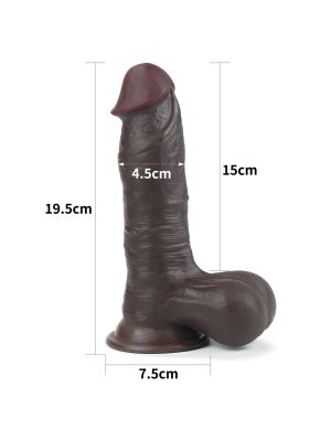 Dwuwarstwowy czarny penis z jadrami i przyssawką - image 2
