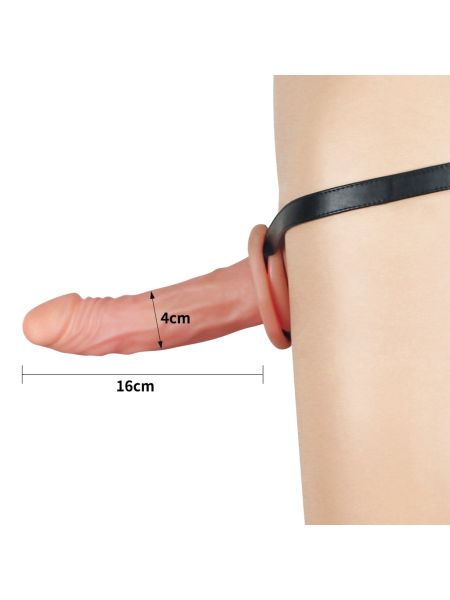 Gumowy strap-on sex analny żylasty trzon 18 cm - 2