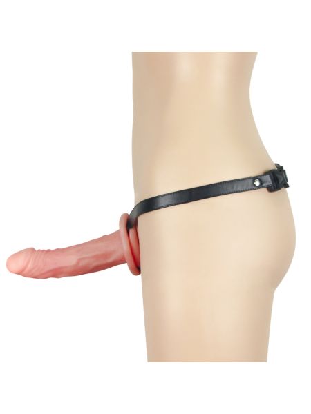 Gumowy strap-on sex analny żylasty trzon 18 cm - 5