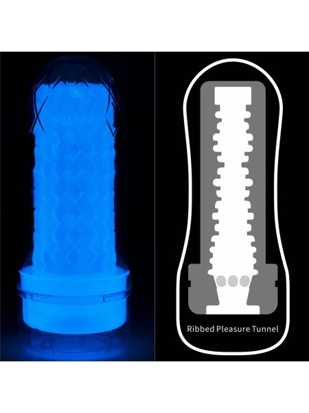 Masturbator podświetlany led z wypustkami 20 cm - 12