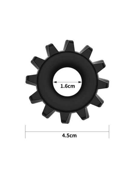 Rozciągliwy czarny pierścień na penisa silikonowy - 2