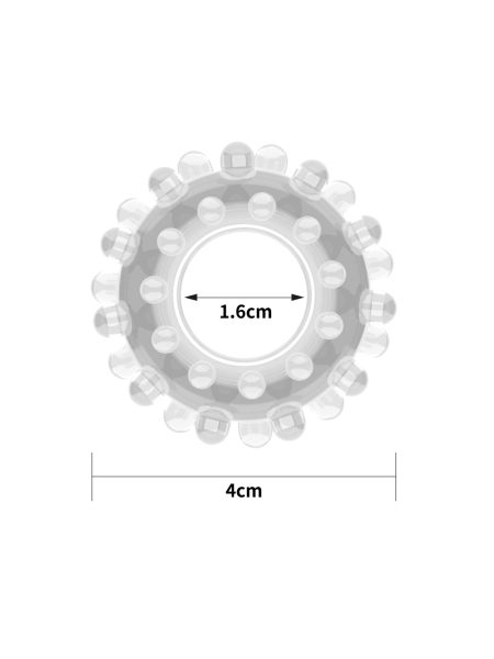 Transparentny pierścień na penisa z wypustkami - 2