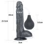 Żylasty czarny penis z przyssawka wytryskiem 20 cm - 3