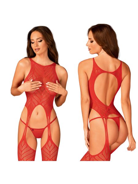 Koronkowe bodystocking erotyczny czerwone  XL/XXL