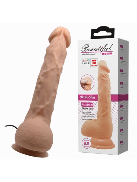 Sztuczny penis dildo realistyczne wibracje 24 cm - 2