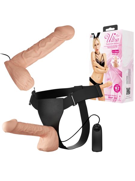 Dildo realistyczny penis wibracje strap-on 26cm