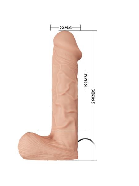 Dildo realistyczny penis wibracje strap-on 26cm - 15