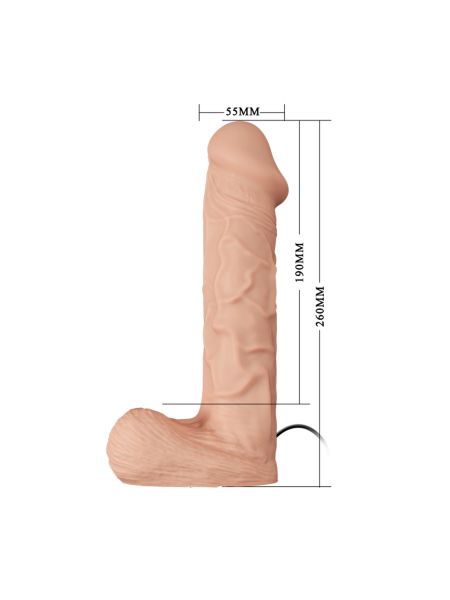 Dildo realistyczny penis wibracje strap-on 26cm - 9