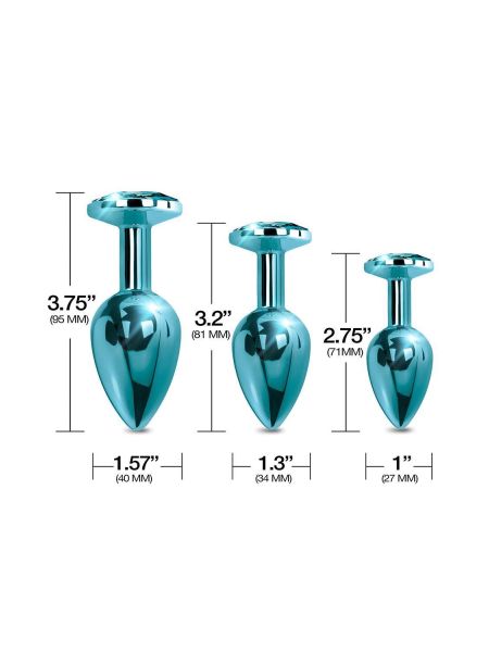 Zestaw 3x korek analny zatyczka ozdobny diament - 6