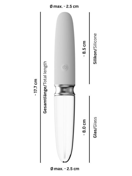 Wibrator podwójny dwustronny szklany masażer 17cm - 4