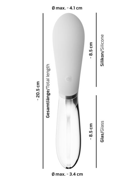 Wibrator podwójny dwustronny szklany masażer 20cm - 3