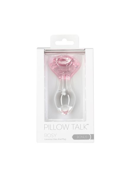 Pillow Talk - Rosy Luxurious Glass Anal Plug with Bonus Bullet - 2