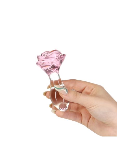 Pillow Talk - Rosy Luxurious Glass Anal Plug with Bonus Bullet - 3