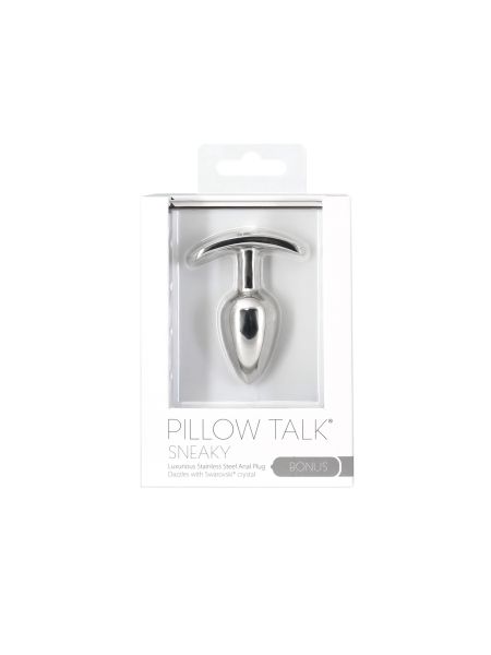 Pillow Talk - Sneaky Stainless Steel Butt Plug with Swarovski Crystal - 2