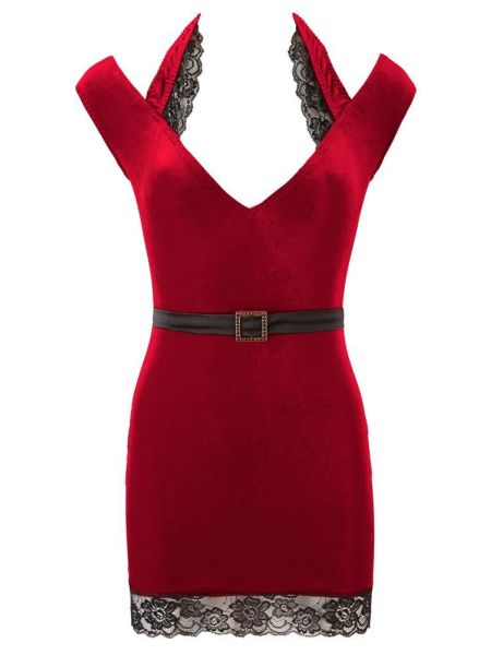 Velvet Dress red S - 4