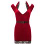 Velvet Dress red S - 5