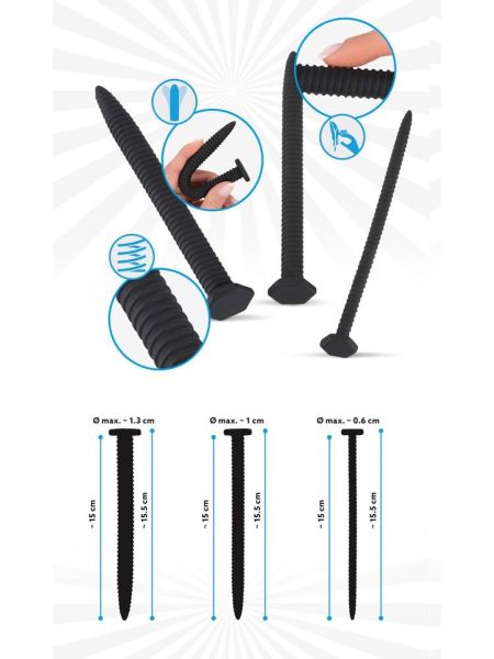 3x szpilka silikonowa plug dilator do penisa bdsm - 13