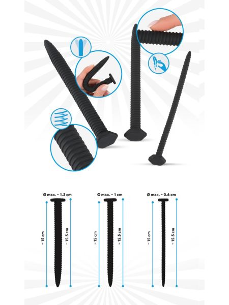 3x szpilka silikonowa plug dilator do penisa bdsm - 10