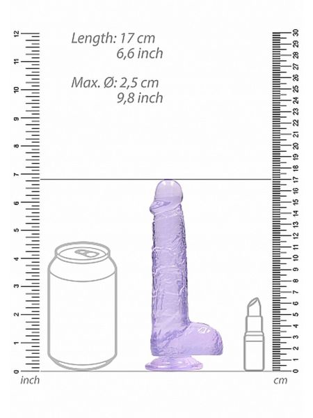 Dildo z przyssawką mały fioletowy penis 17 cm - 3
