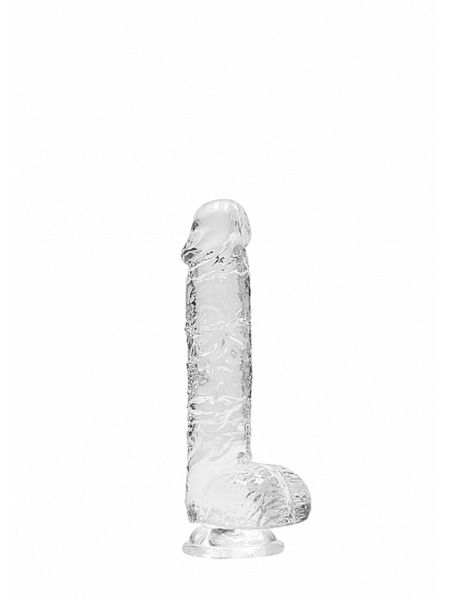 Mały przezroczysty penis dildo z przyssawką 17 cm