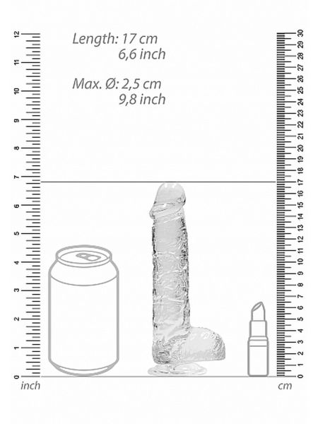 Mały przezroczysty penis dildo z przyssawką 17 cm - 3