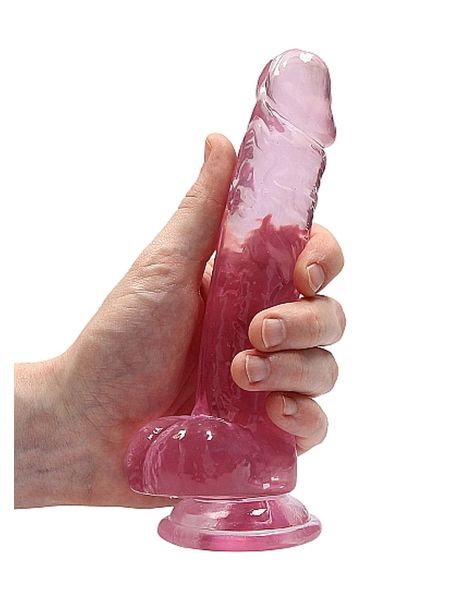 Dildo różowe z mocną przyssawką różowy orgazm 19cm - 7