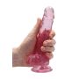 Dildo różowe z mocną przyssawką różowy orgazm 19cm - 8