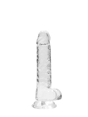 Przezroczyste dildo gumowe z prostym trzonem 19cm