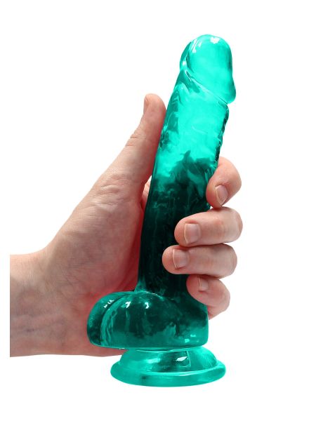 Silikonowe zielone dildo z mocną przyssawką 19 cm - 3