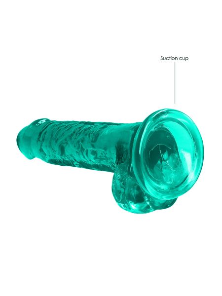 Silikonowe zielone dildo z mocną przyssawką 19 cm - 4