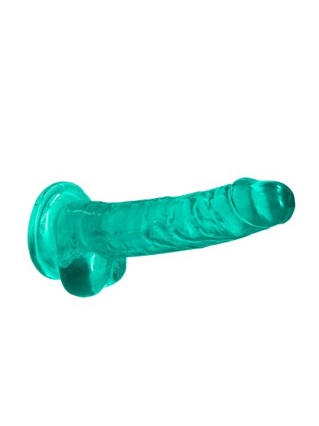 Silikonowe zielone dildo z mocną przyssawką 19 cm - 5