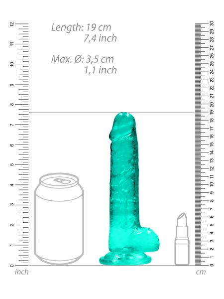 Silikonowe zielone dildo z mocną przyssawką 19 cm - 7