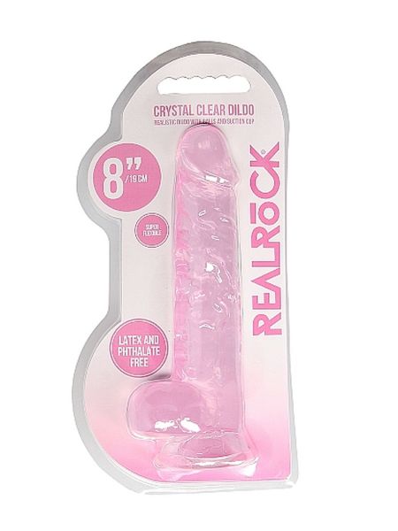 Dildo realistyczne z przyssawką i jądrami różowe 21cm - 7