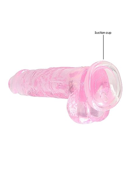 Dildo realistyczne z przyssawką i jądrami różowe 21cm - 5