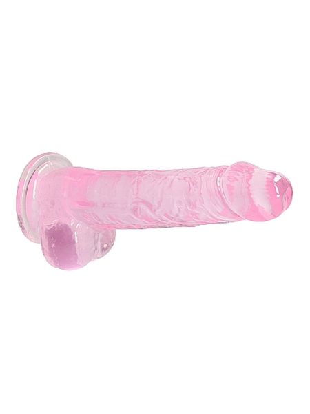 Dildo realistyczne z przyssawką i jądrami różowe 21cm - 3