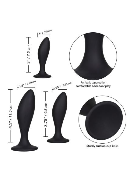 Silicone Anal Curve Kit Black - 3