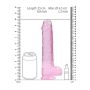 Dildo realistyczne z przyssawką jądrami żelowe różowe 25 cm - 5