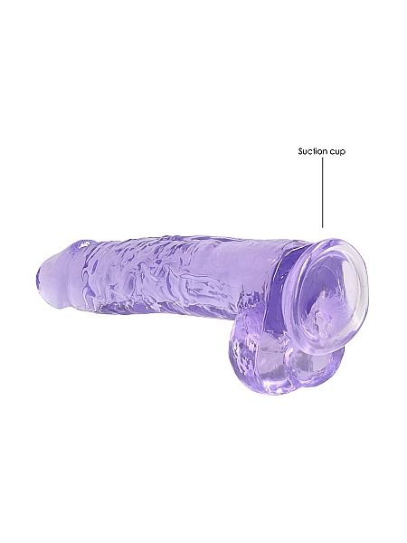 Dildo realistyczne z przyssawką jądra żelowe fioletowe 25cm - 6