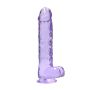 Dildo realistyczne z przyssawką jądra żelowe fioletowe 25cm - 4