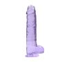 Dildo realistyczne z przyssawką jądra żelowe fioletowe 25cm - 5