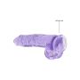 Dildo realistyczne z przyssawką jądra żelowe fioletowe 25cm - 7