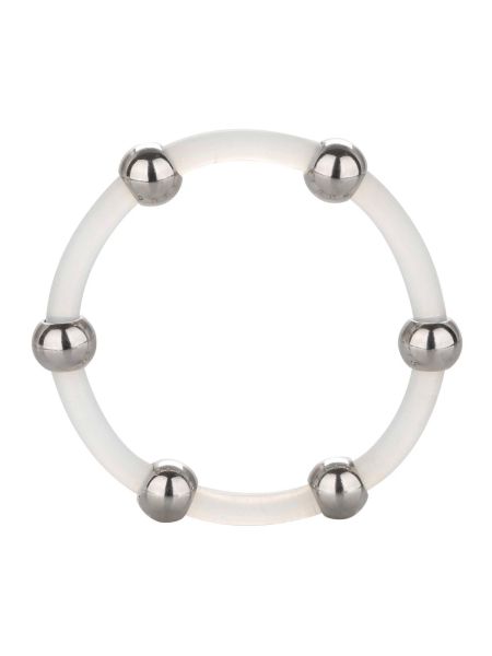 Steel Beaded Silicone Ring XL Transparent