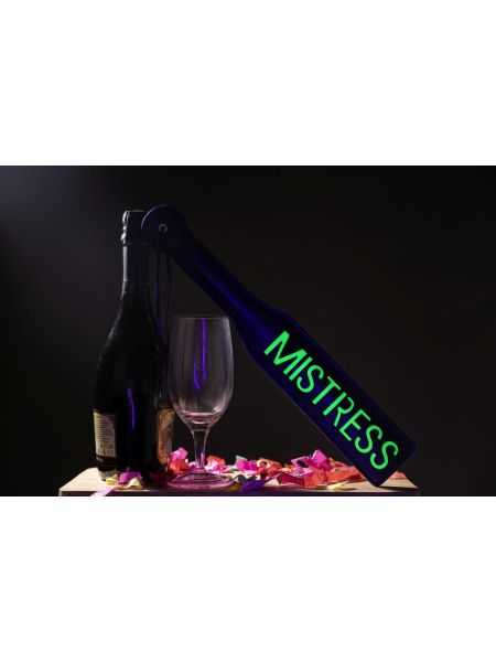 'Mistress'' Paddle - Glow in the Dark - Black/Neon Green - 7