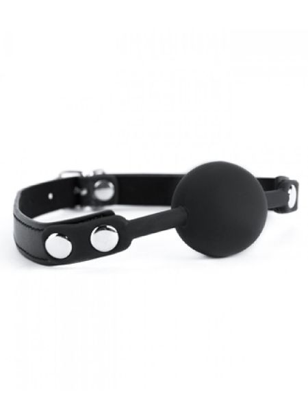 Black Silicone Ball Gag - 2