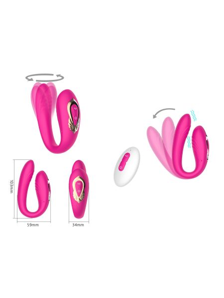 Rotacyjny wibrator masażer dla par Wearable Dual Vibrator - 11