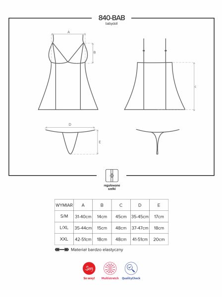 Komplet siateczka stringi koszulka Obsessive L/XL - 7