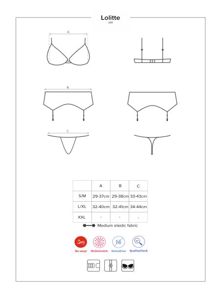 Biustonosz pas stringi sex komplet obsessive l/xl - 7